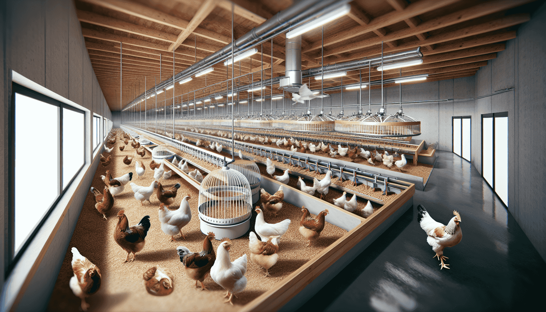 Modern baromfi farm tiszta és tágas létesítményekkel